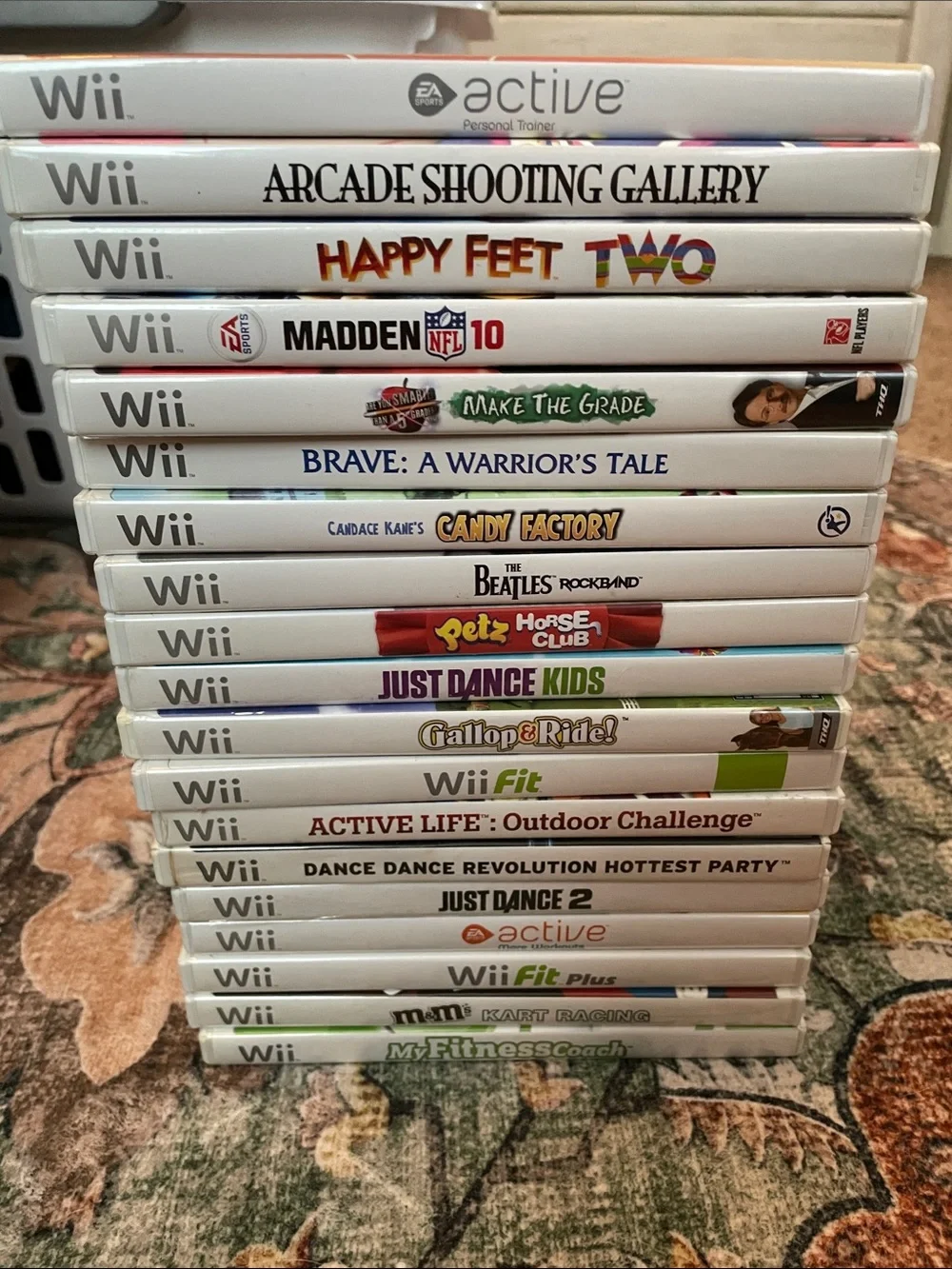 Nintendo Wii Game Stack with White Cases